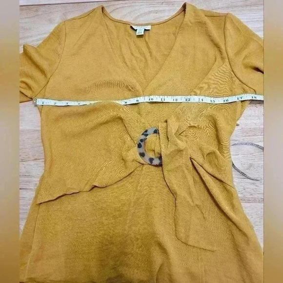 Topshop Womens Size 6 Yellow Wrap Dress - Picture 6 of 14